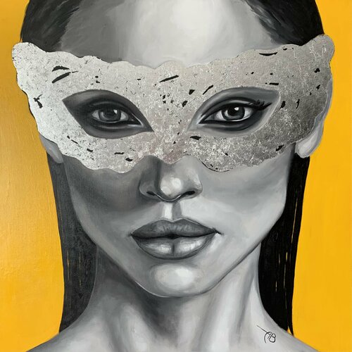 What do the masks hide? di Anna Briukhovetska, Pittura in vendita su Singulart