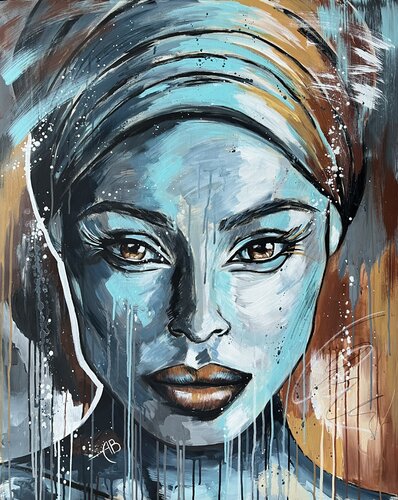 Portrait #7 Always look straight into the eyes van Anna Briukhovetska, Schilderij te koop op Singulart
