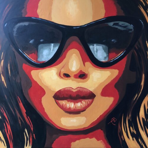 Girl is taking selfie di Anna Briukhovetska, Pittura in vendita su Singulart