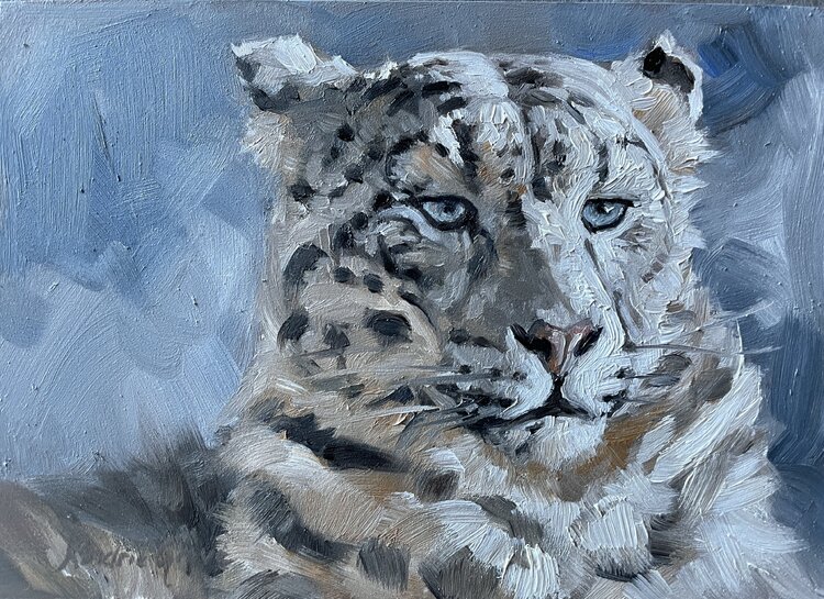 絵画 『Cold Lips!』 NORRY Canadian Artist Nori Peter ANTICIPATION Inuit Girl Wolf Cub