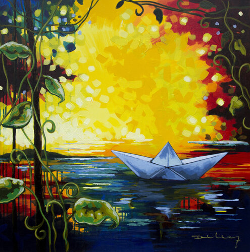 Barquito de papel van Didier Franco, Schilderij te koop op Singulart