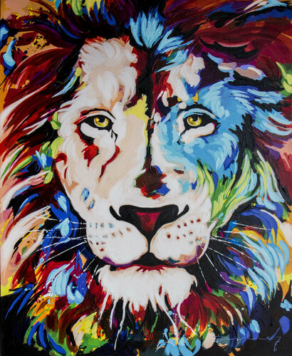 Lion van Didier Franco, Schilderij te koop op Singulart