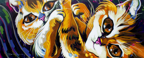 Dos gatos jugando Didier Franco