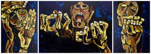 Homenaje a Guayasamin van Didier Franco, Schilderij te koop op Singulart
