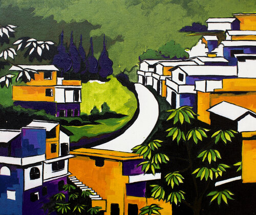 San Cristóbal. En construcción. di Didier Franco, Pittura in vendita su Singulart