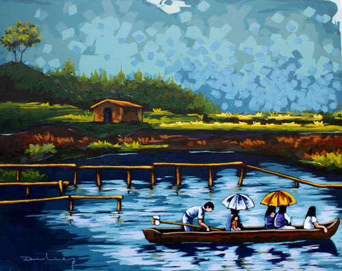 Amazon river, orilla Colombia von Didier Franco, Malerei kaufen auf Singulart