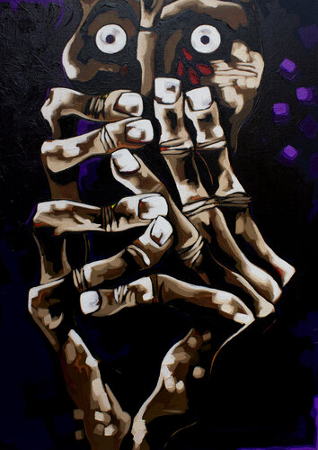 Lagrimas de sangre (Guayasamín) van Didier Franco, Schilderij te koop op Singulart