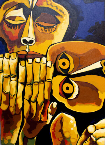 La dignidad humana, Fragmento (Guayasamín) van Didier Franco, Schilderij te koop op Singulart