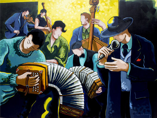Cantor  y su orquesta von Didier Franco, Malerei kaufen auf Singulart