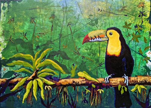 Tucán caribeño di Didier Franco, Pittura in vendita su Singulart
