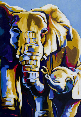 Elefantes II van Didier Franco, Schilderij te koop op Singulart