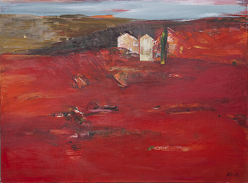 red landscape de Bozena Lesiak, Pintura a la venta en Singulart