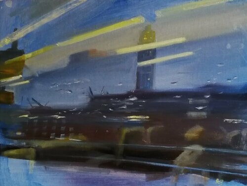 Rain on a train window Rosemary Burn