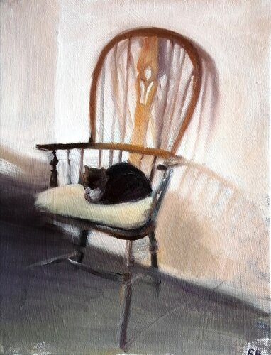 Cat on a chair von Rosemary Burn, Malerei kaufen auf Singulart
