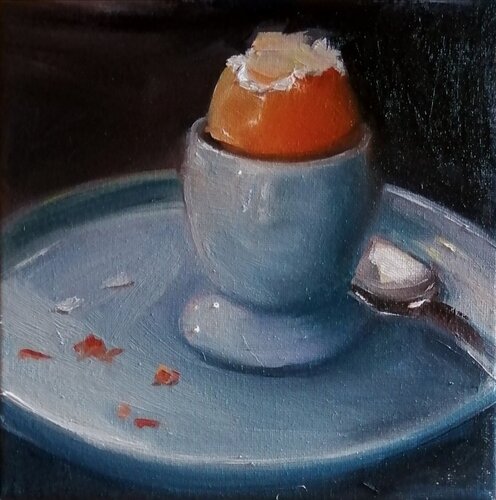 Blue egg cup von Rosemary Burn, Malerei kaufen auf Singulart