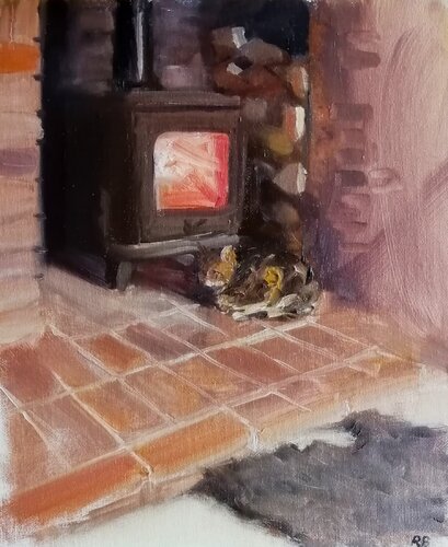 Cat and fire von Rosemary Burn, Malerei kaufen auf Singulart