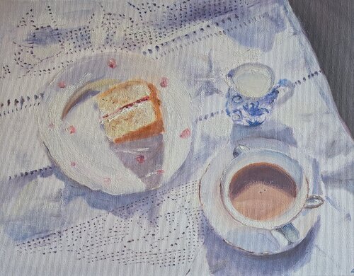 Crocheted table cloth by Rosemary Burn, 絵画 for Sale on Singulart