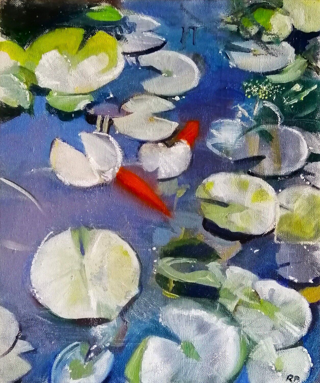 Waterlilies and goldfish Rosemary Burn
