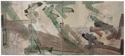 Große Fahrräder di Oliver Sachse, Pittura in vendita su Singulart