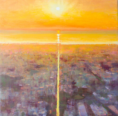 Golden hour, Palermo van Luca Raimondi, Schilderij te koop op Singulart