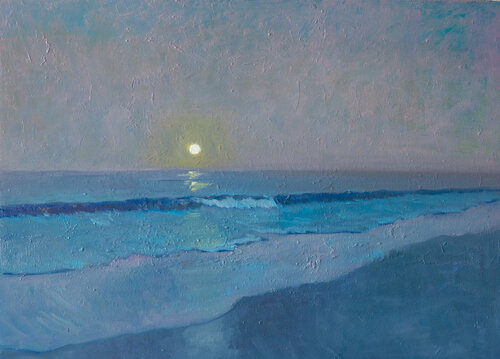 Waves, night van Luca Raimondi, Schilderij te koop op Singulart