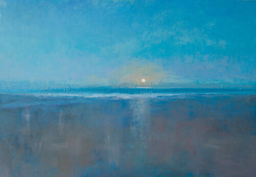 Beach at night van Luca Raimondi, Schilderij te koop op Singulart