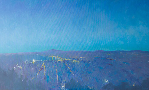 Palermo from above,  night van Luca Raimondi, Schilderij te koop op Singulart