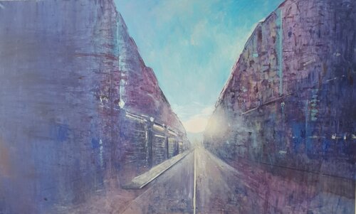 summer light, street di Luca Raimondi, Pittura in vendita su Singulart