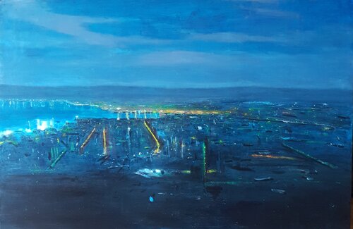 distance, city lights von Luca Raimondi, Malerei kaufen auf Singulart
