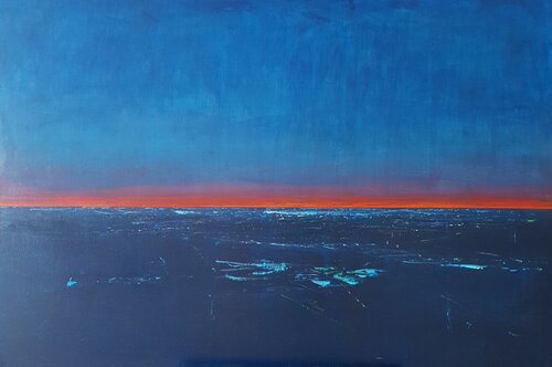 distance, red light di Luca Raimondi, Pittura in vendita su Singulart