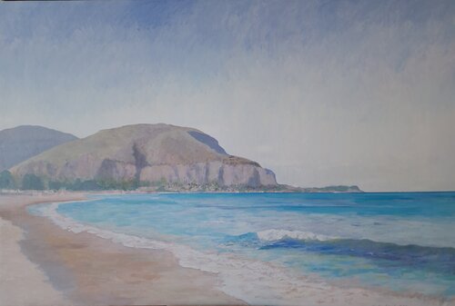 Mondello, afternoon light di Luca Raimondi, Pittura in vendita su Singulart
