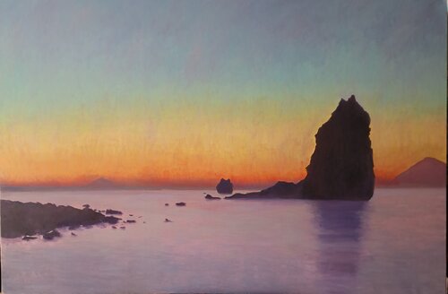 Islands, late evening (Salina from Lipari) van Luca Raimondi, Schilderij te koop op Singulart