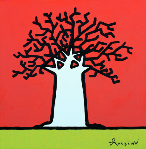 The Tree of Life - African Baobab di Ann Gadd, Pittura in vendita su Singulart