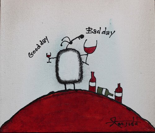 Good Day, Bad Day - wine von Ann Gadd, Malerei kaufen auf Singulart