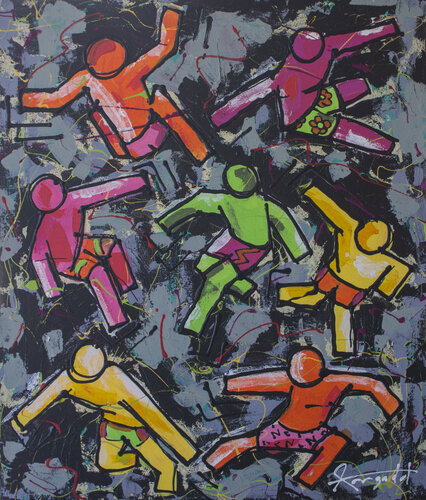 Surfing Boogie par Ann Gadd, Peinture en vente sur Singulart