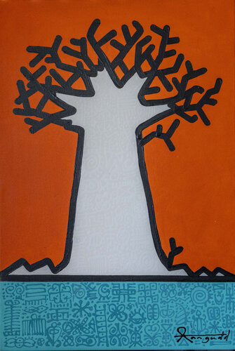 The Tree of Life - African Baobab par Ann Gadd, Peinture en vente sur Singulart