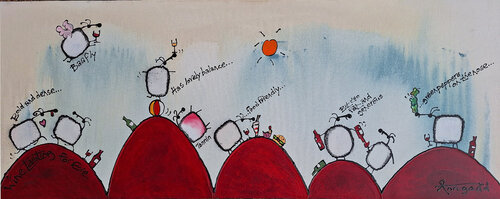 Wine for Ewe (4) de Ann Gadd, Pintura a la venta en Singulart