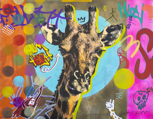 Aim High - African Giraffe van Ann Gadd, Schilderij te koop op Singulart