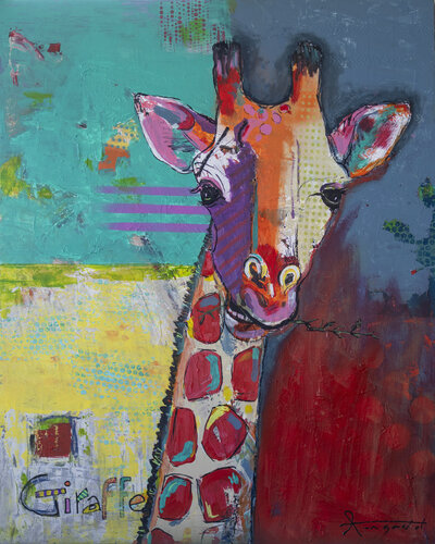 Long Lunch (Giraffe) van Ann Gadd, Schilderij te koop op Singulart