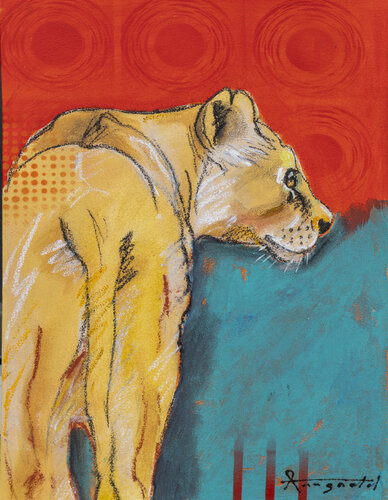 The Lioness in Me van Ann Gadd, Schilderij te koop op Singulart