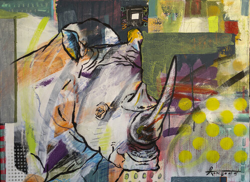 African White Rhino (3) von Ann Gadd, Malerei kaufen auf Singulart