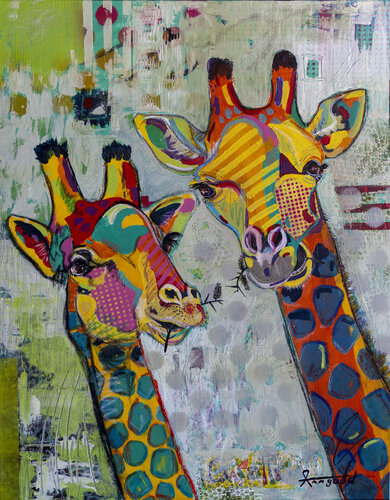 Tall Story (Giraffe) van Ann Gadd, Schilderij te koop op Singulart