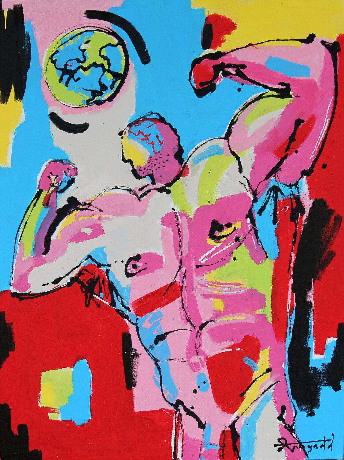 When Atlas let go of the World Ann Gadd Dipinto originale in vendita