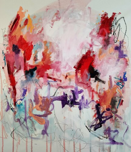 Roses de janvier di Emily Starck, Pittura in vendita su Singulart