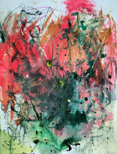 Green and red by Emily Starck, 종이 for Sale on Singulart