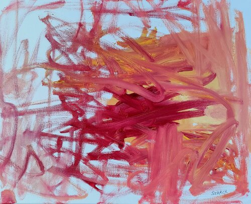 Doodles in red by Emily Starck, 油畫 for Sale on Singulart