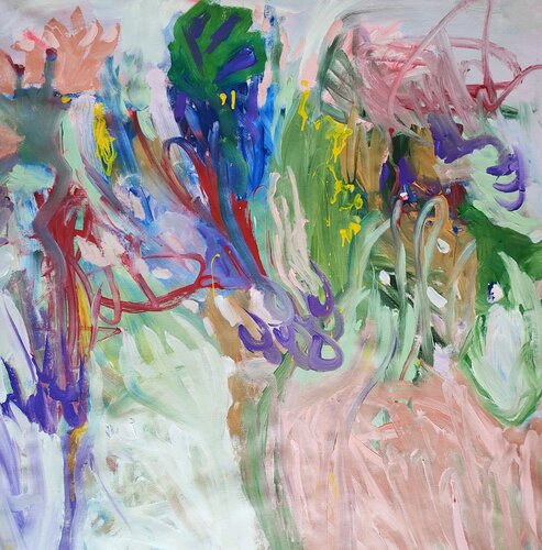 Purple petals di Emily Starck, Pittura in vendita su Singulart