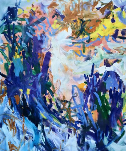 Purple brush strokes van Emily Starck, Schilderij te koop op Singulart