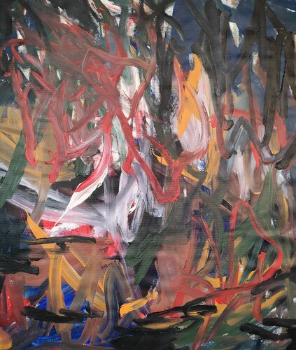 Black and red di Emily Starck, Pittura in vendita su Singulart