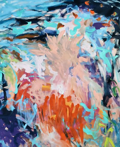 The orange power di Emily Starck, Pittura in vendita su Singulart